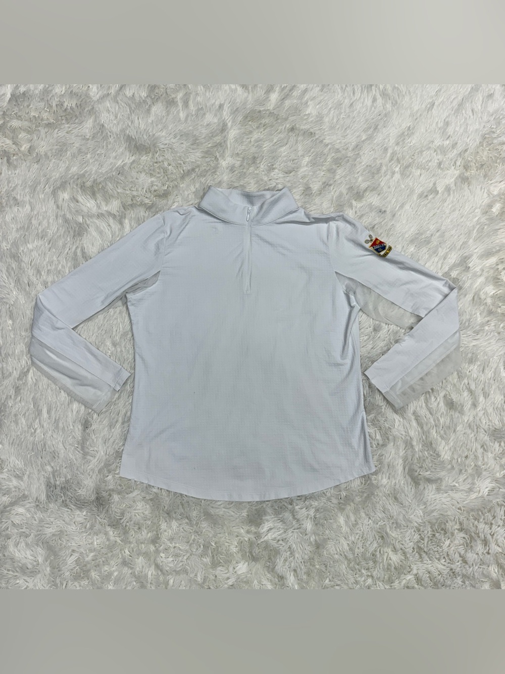 Women’s Large White IBKUL Long Sleeve Horseback Riding Sunshirt. Good Condition.